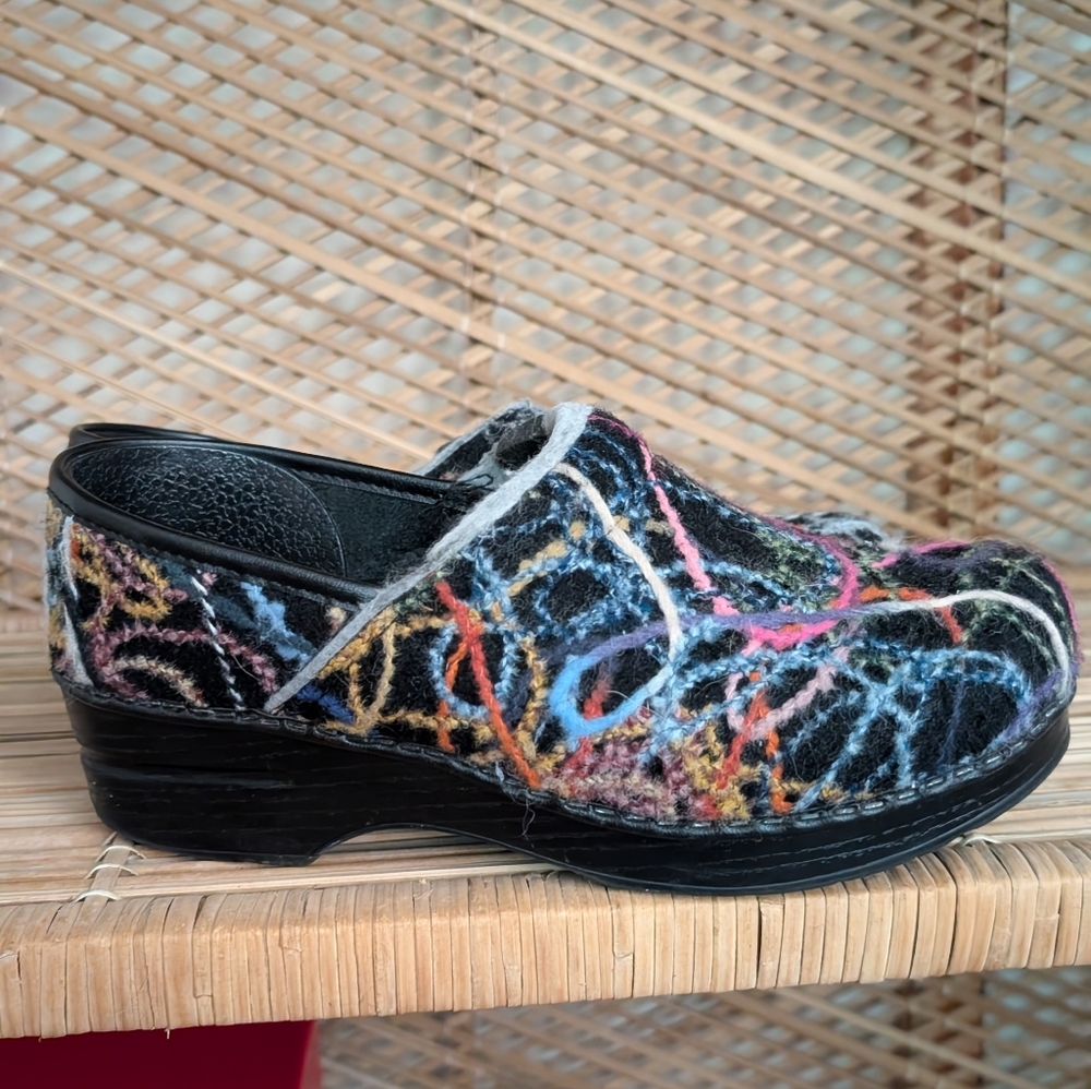 Dansko Confetti Scribble Wool Clogs 39